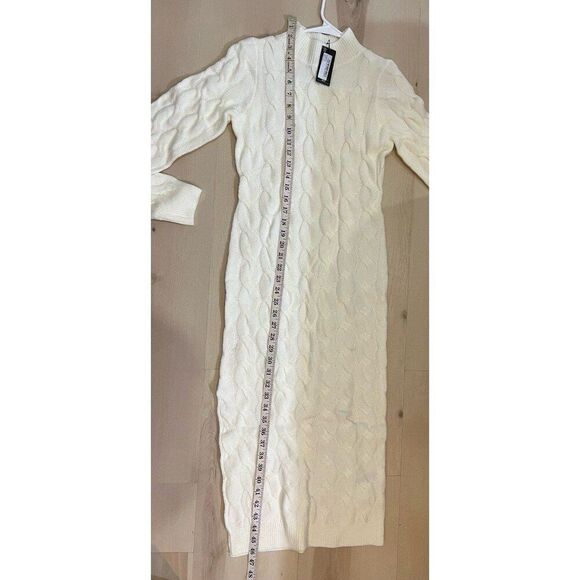 PLT NWT Women Knit Minimalist Maxi Knit Sweater Dress Comfy Old Money Fall Chic - Picture 11 of 12